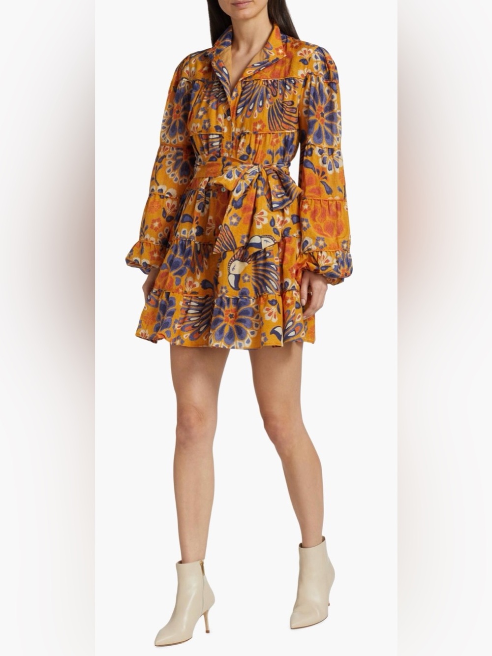 FARM Rio Pineapple Flowers Yellow Minidress - Picture 2 of 13